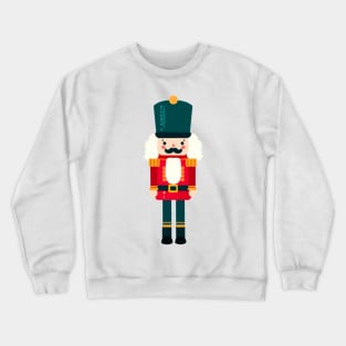 Red and Green Christmas Nutcracker Toy Soldier Graphic Art Crewneck Sweatshirt